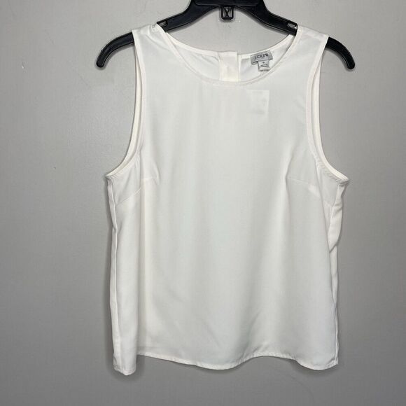 J.CREW Top Women Small Sleeveless Button-Back Shell NEW Ivory BY429 - Picture 2 of 13